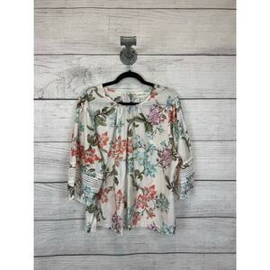 Kate And Lily Plus Size Cream Floral Spring Blouse Size 3X